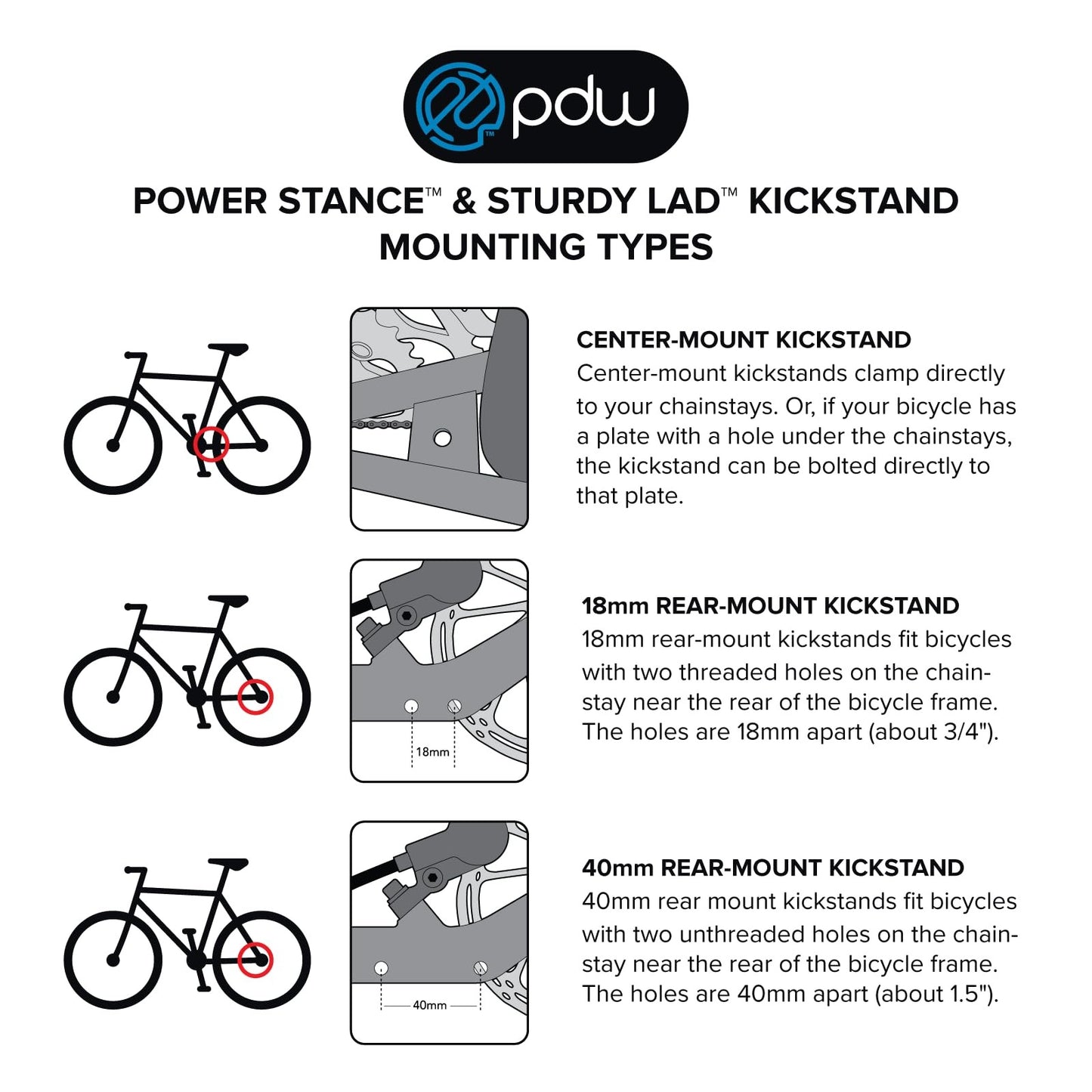 Portland Design Works Power Stance Bicycle Kickstand, Rear Mount 40mm, Silver6