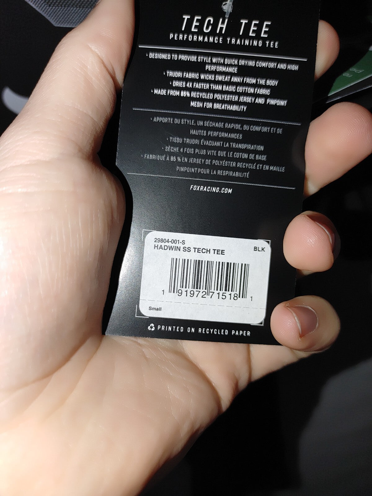 Fox Mens Hadwin SS Tech Tee Shirt Small2