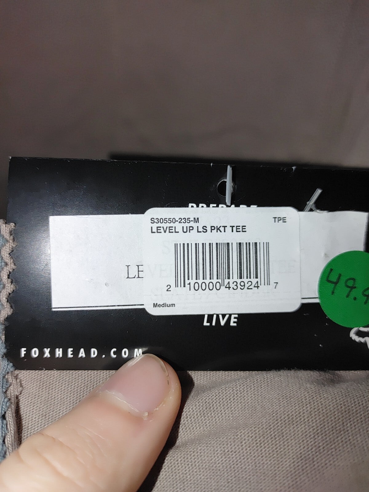 Fox Mens Level Up LS Front Pocket Tee Shirt Brown Medium2