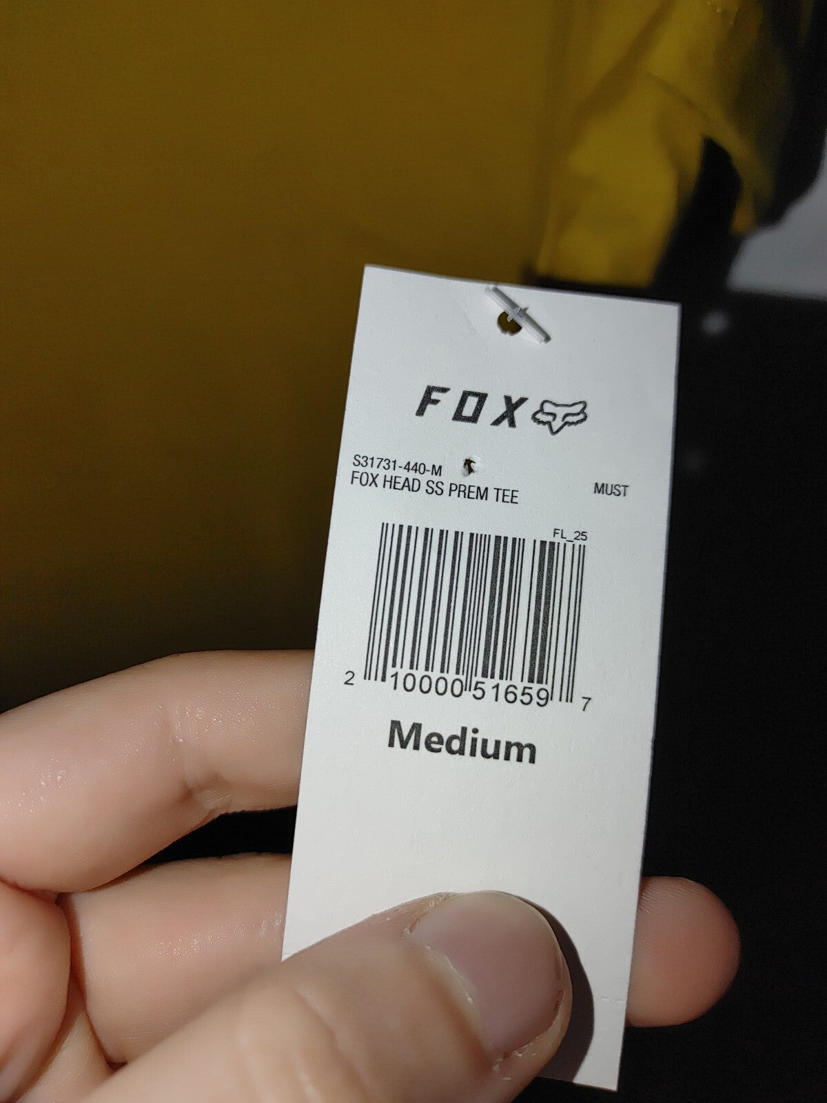 Fox Mens Foxhead SS Premium Tee Shirt Yellow Medium2