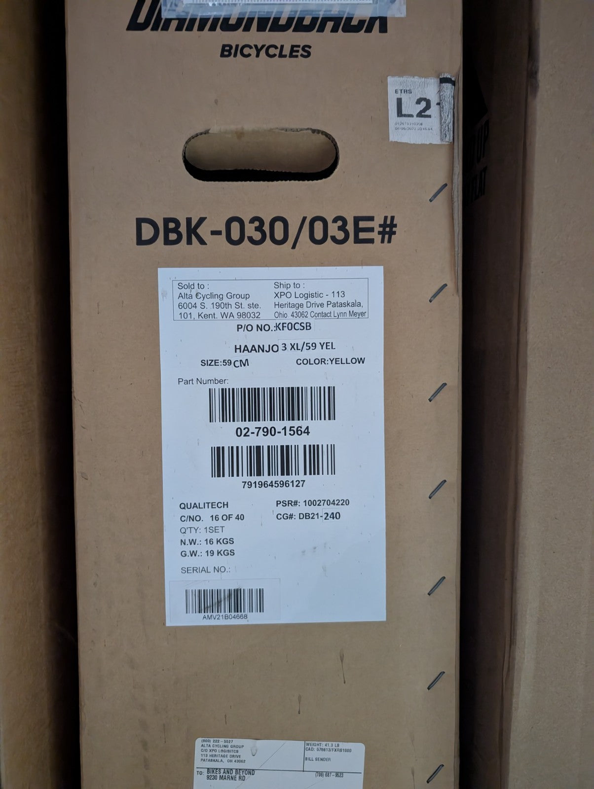 Diamondback Haanjo 3 - XL/59cm - Yellow - NIB2