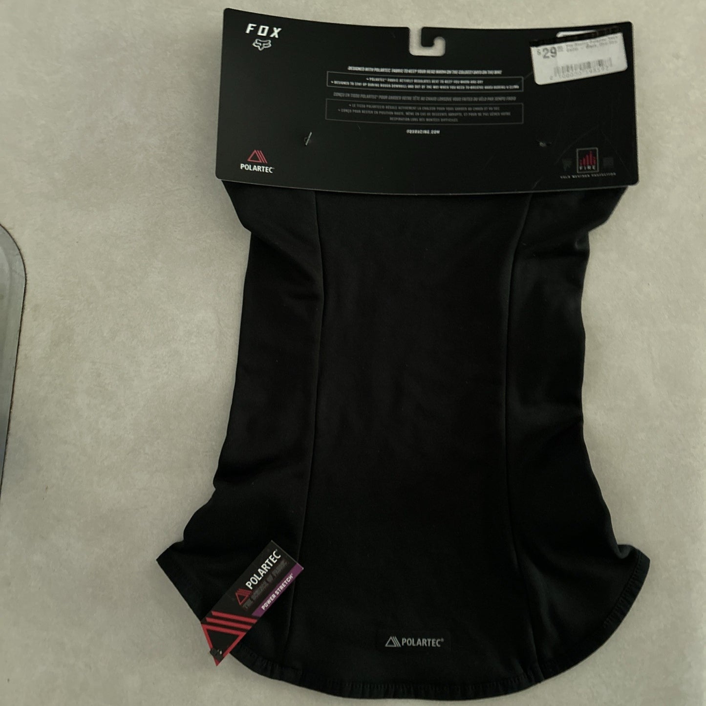 Fox Black Polartec power stretch neck gaiter1