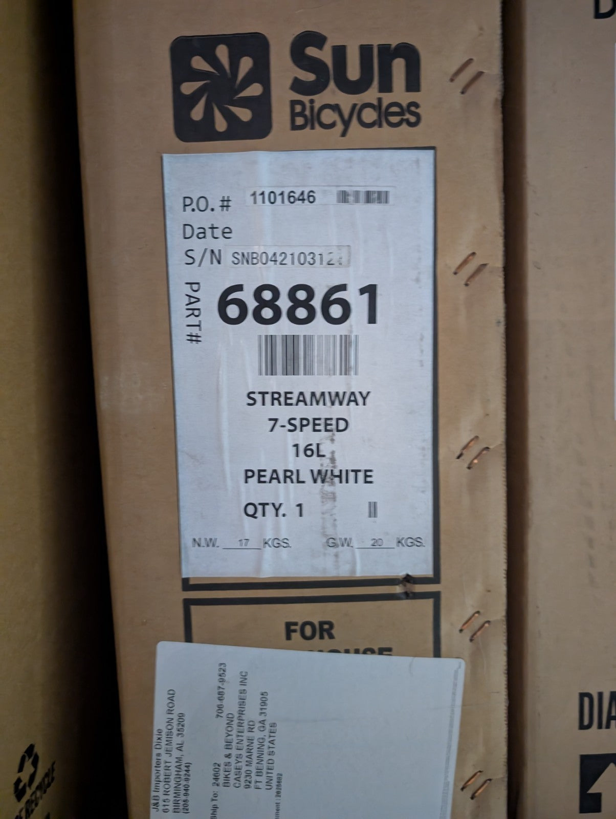 Sun Bicycles - Streamway - 7 sd - Large/16" - Pearl White - NIB1