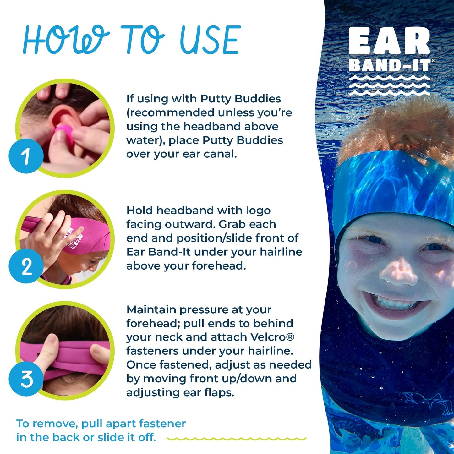 Earvolution Ear Band-It Original Swimming Headband for Kids/Adults - Invented by7