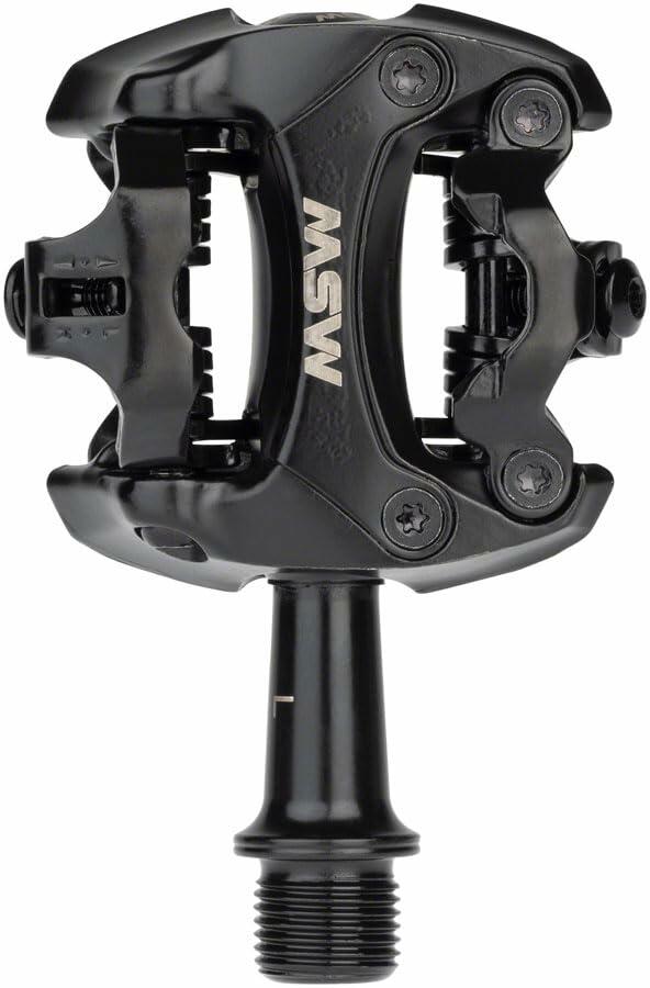 MSW FLASH II PEDALS DUAL SIDED CLIPLESS 9/16" BLACK ALUMINUM