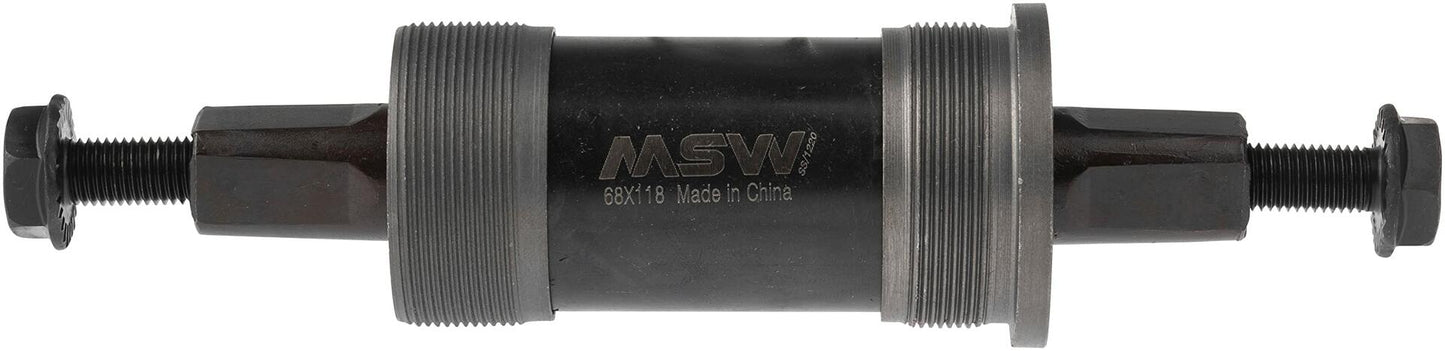 WSM MSW Bike Square Taper JIS Bottom Bracket, English Frame Interface, 68 x