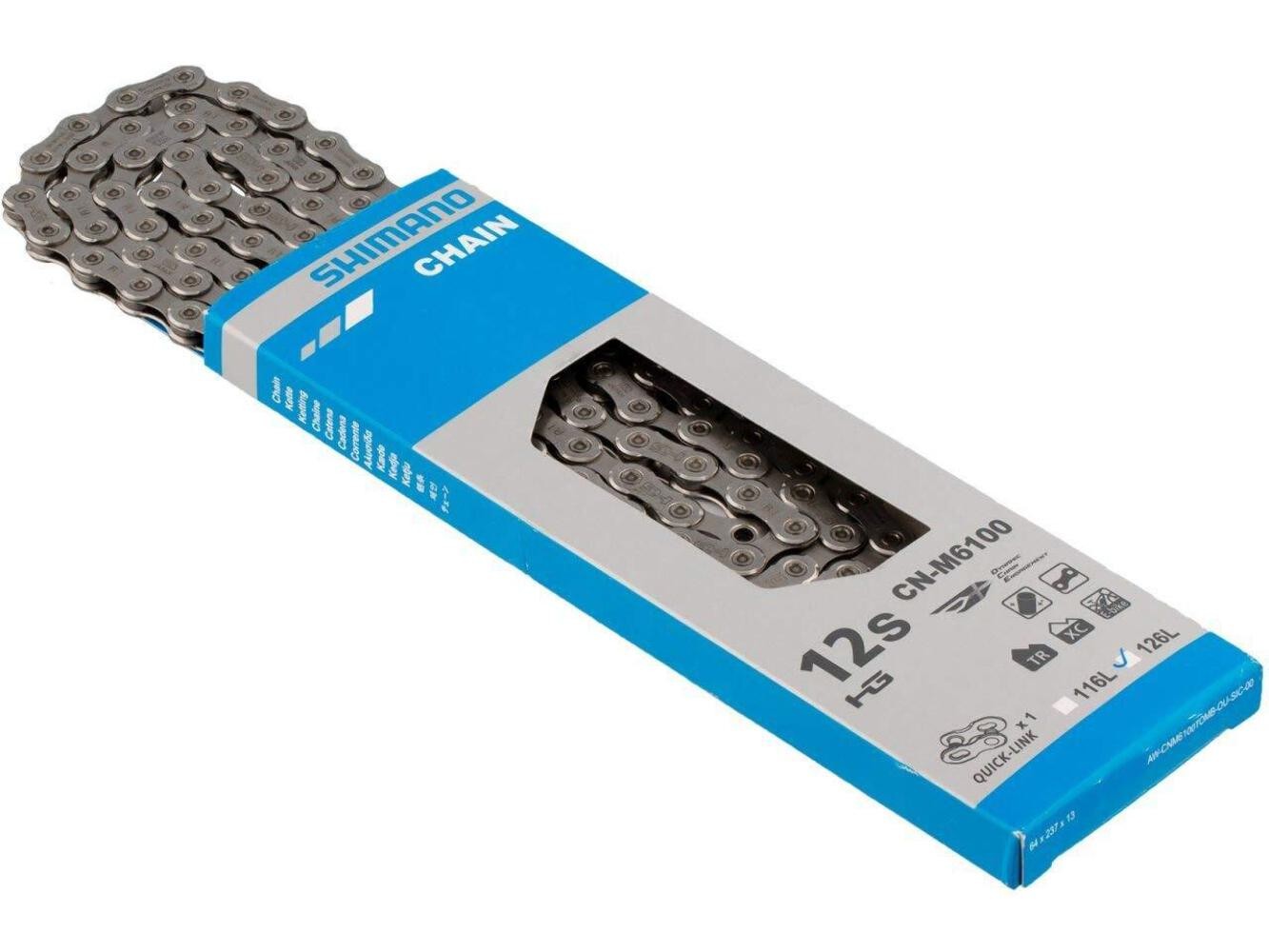 SHIMANO Deore CN-M6100 Deore Chain with Quick Link, 12-Speed, 126L