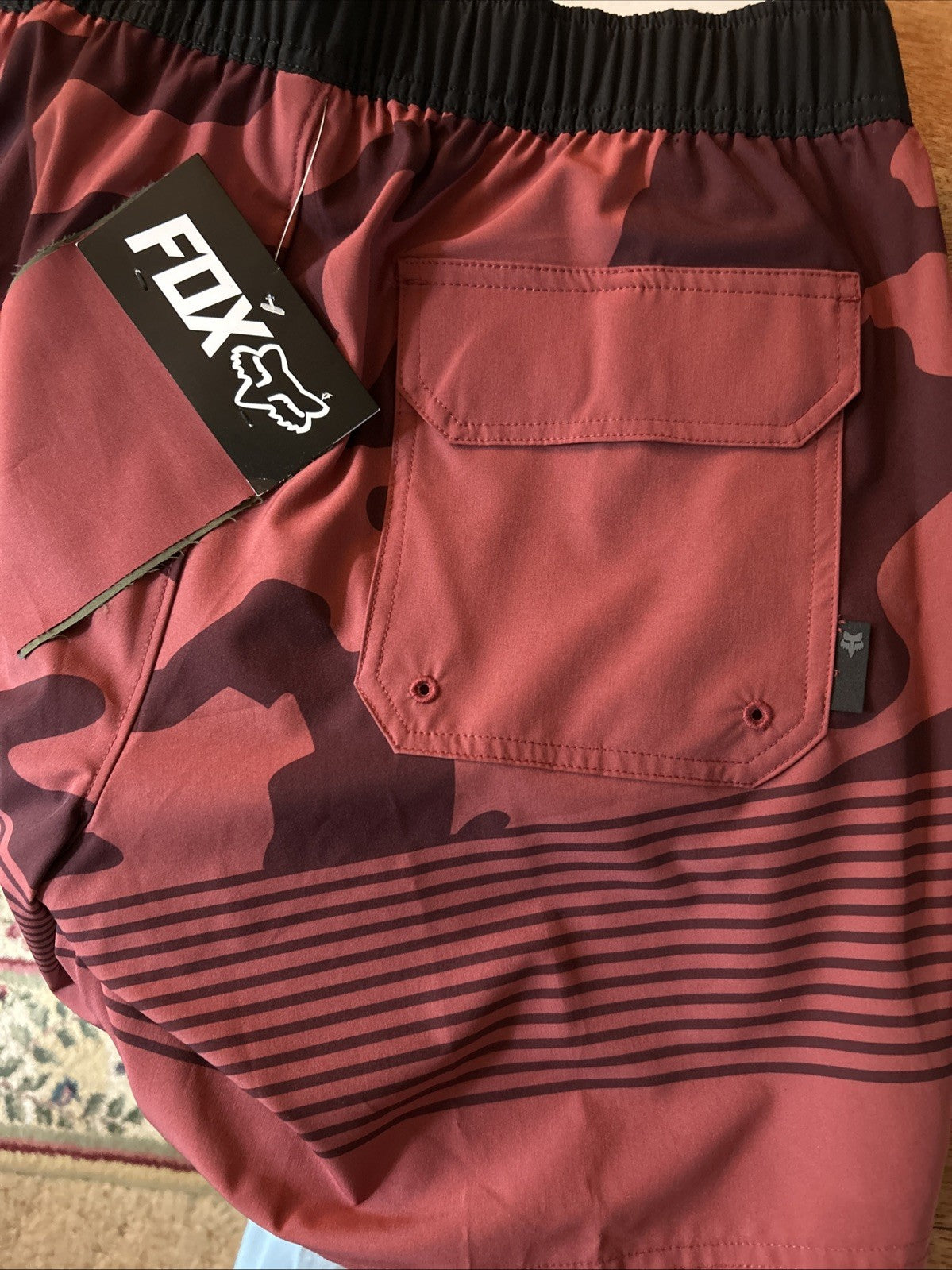 Fox Racing Burgundy/Multi Camo Hybrid Short4