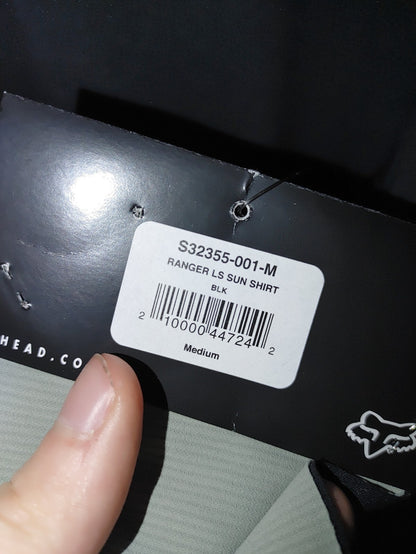 Fox Mens Ranger LS Sunshirt Black Medium1
