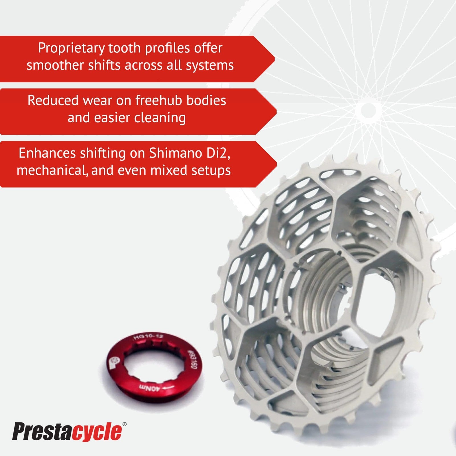 Prestacycle UniBlock PRO Cassette 12 Speed 11-28, – Shimano HG11 / HG122