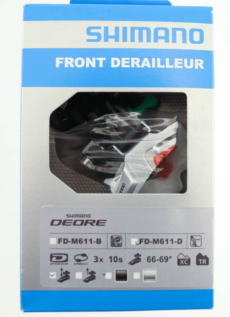 Shimano FD-M611 Down Swing 3x10-Speed Deore Direct Mount Front Derailleur, Black0