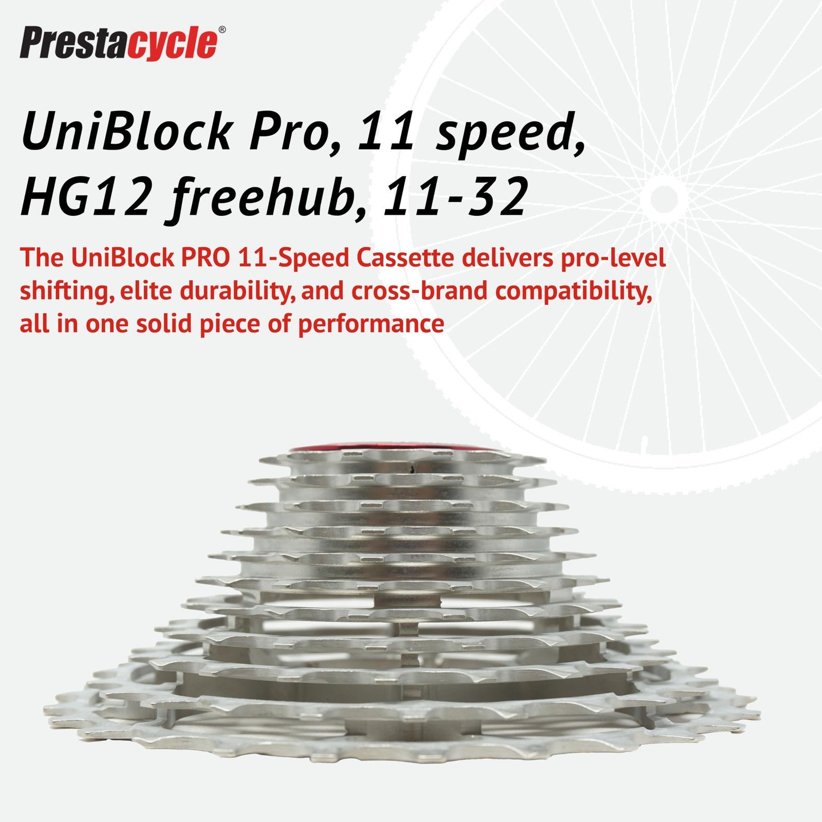 Prestacycle UniBlock PRO 11-Speed Cassette 11-32 – Lightweight Single-Piece1