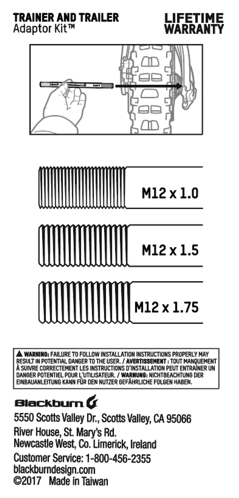 Blackburn Bike Trainer & Trailer Adapter Kit (Black, 1.75mm)4