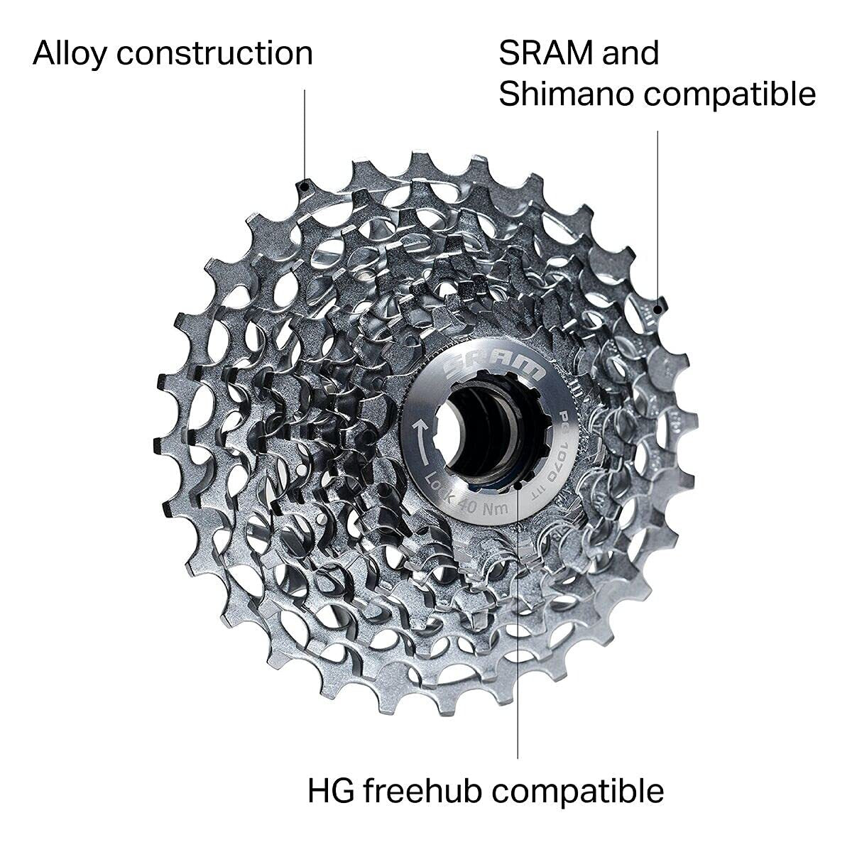 SRAM PG-1070 Cassette - 10 Speed, 12-36t, Silver3