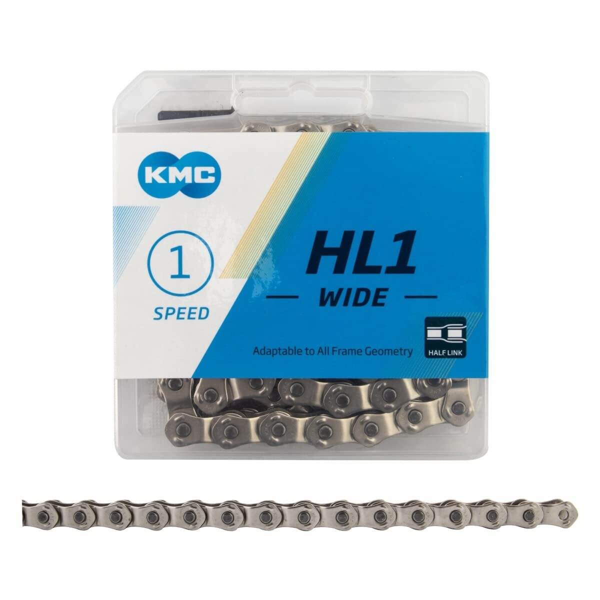 KMC HL1 Wide-Silver x 100L Bicycle Chain0