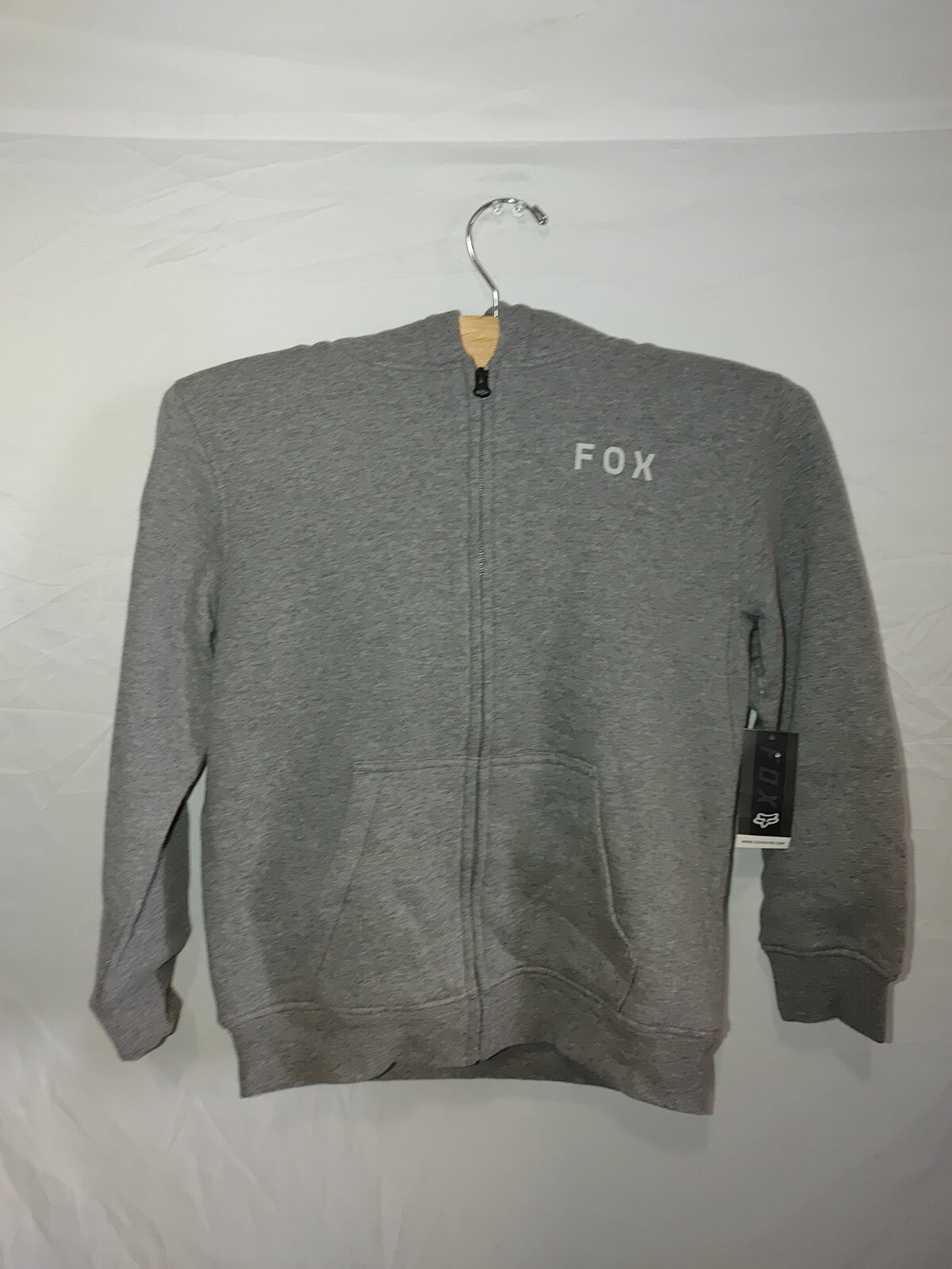 Fox Youth Magnetic SHerpa Fleece Zip Hoodie Gray Youth Medium0
