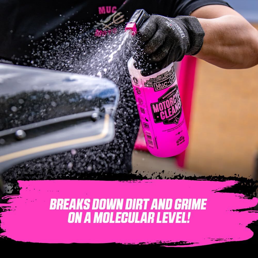 Muc Off 664US Nano-Tech Motorcycle Cleaner, 1 Liter - Fast-Action, Biodegradable1