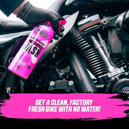 Muc-Off Motorcycle Waterless Wash & Protectant Kit - Motorcycle Cleaning Kit,1