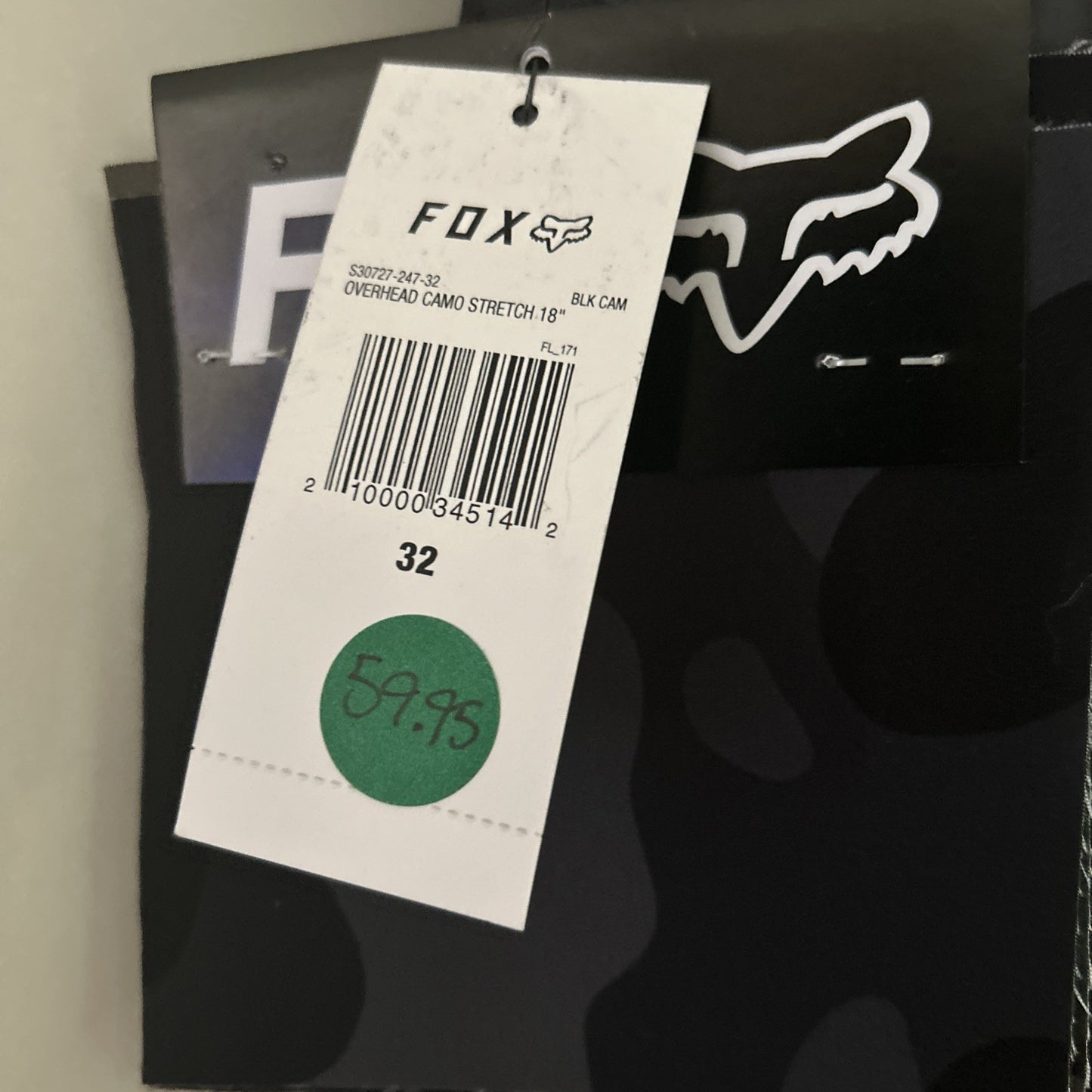 Fox Overhead Gray Camo stretch 18” bike shorts2