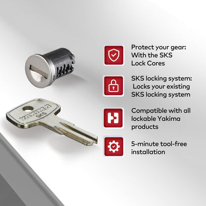 YAKIMA, SKS Lock Cores for YAKIMA Car Rack System Components, 2 pack1