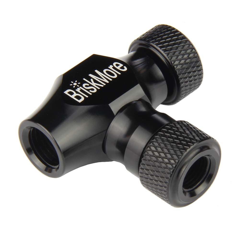 BriskMore Black CO2 Inflator Presta and Schrader Valve Compatible Bicycle Tire0