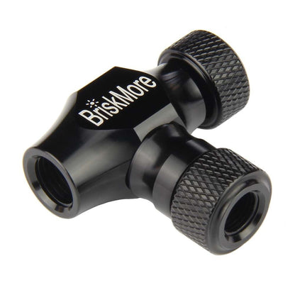 BriskMore Black CO2 Inflator Presta and Schrader Valve Compatible Bicycle Tire0