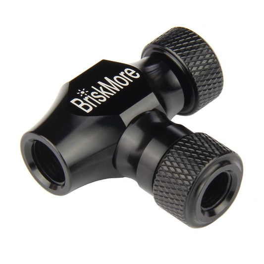 BriskMore Black CO2 Inflator Presta and Schrader Valve Compatible Bicycle Tire0
