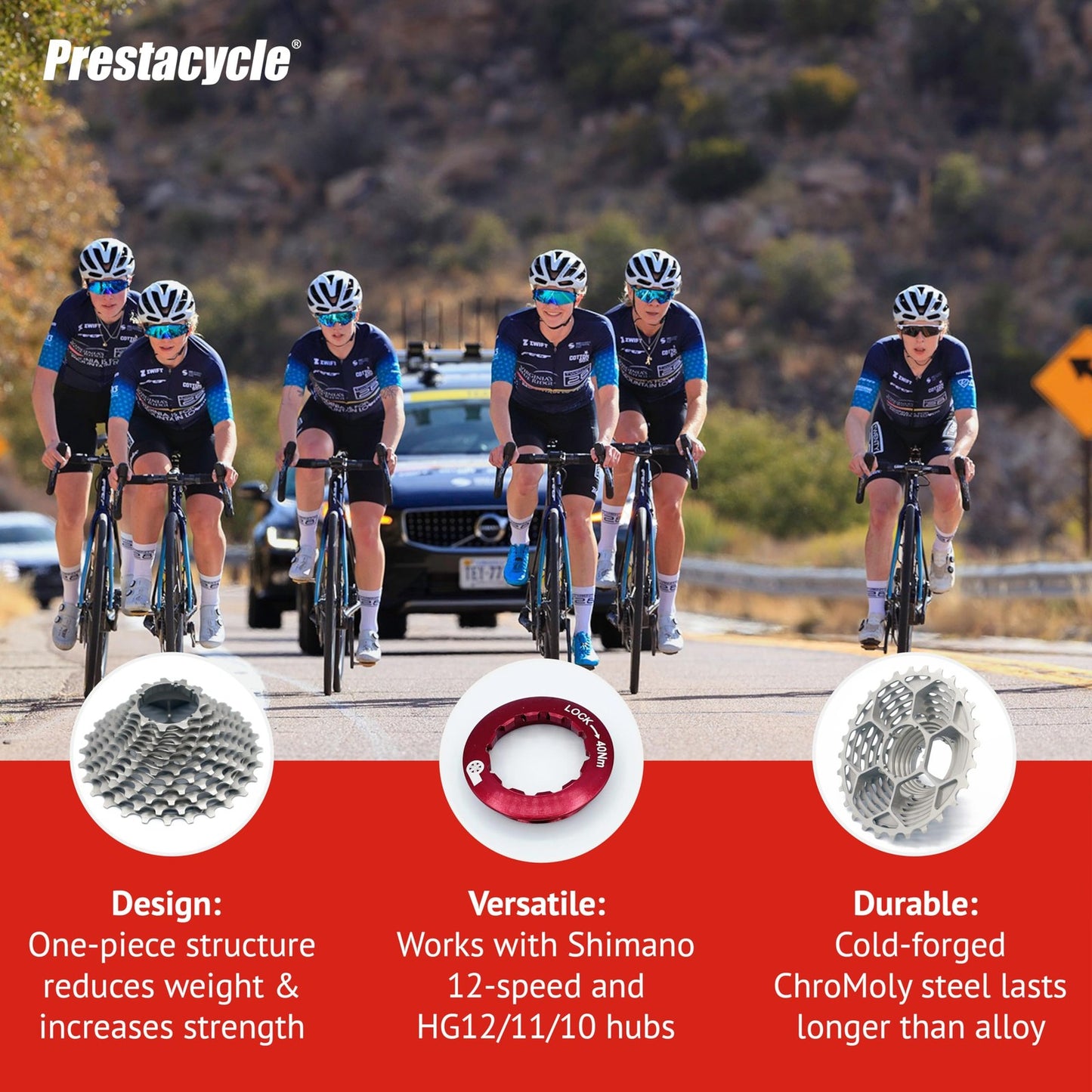 Prestacycle UniBlock PRO Cassette 12 Speed 11-34, – Shimano HG11 / HG123