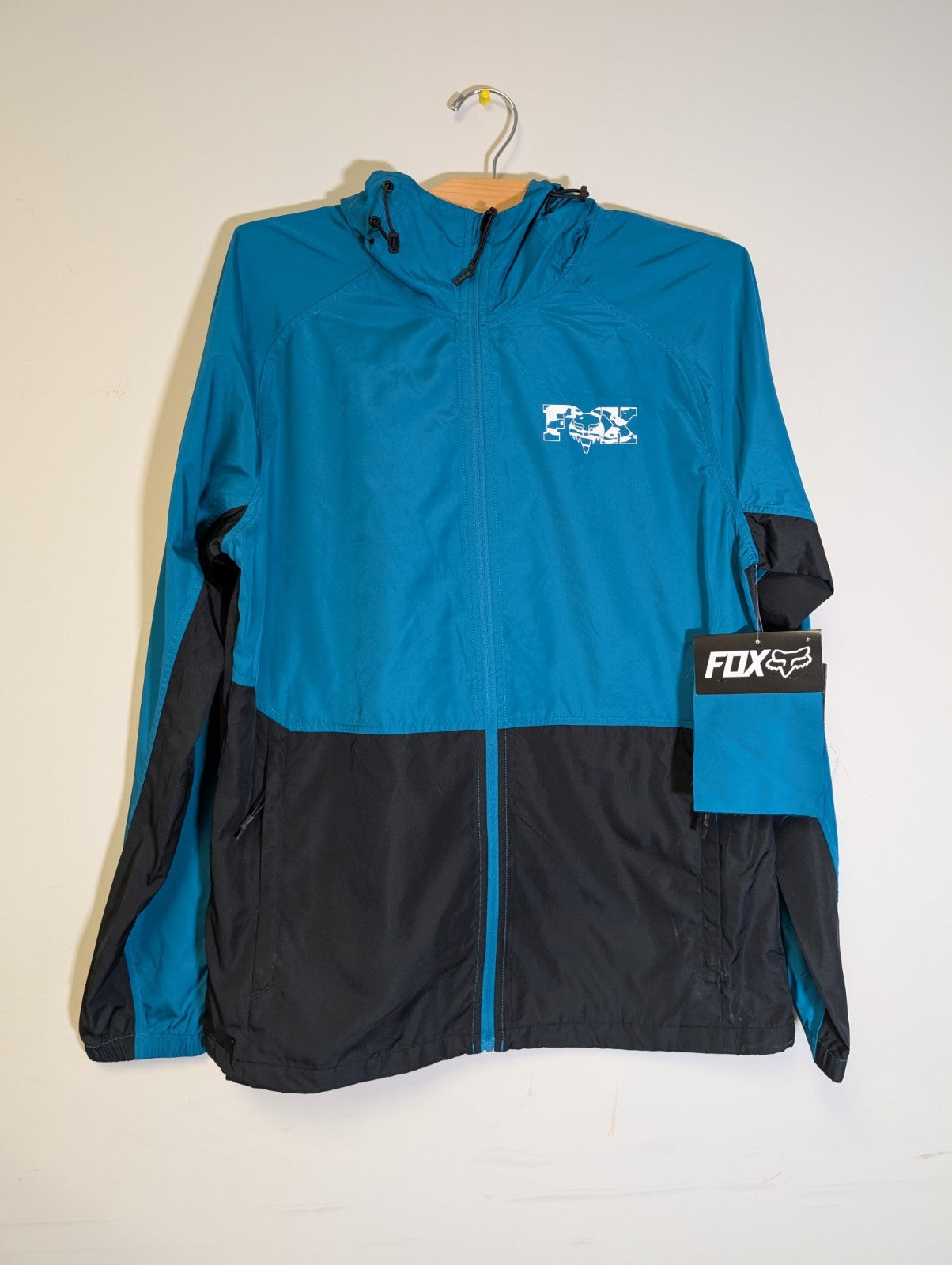 Fox Racing "Cienega" Hooded Windbreaker - sz M - Maui Blue and Black1