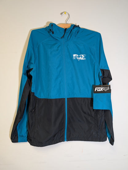 Fox Racing "Cienega" Hooded Windbreaker - sz M - Maui Blue and Black1
