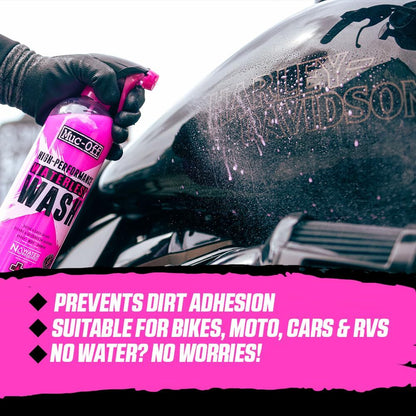 Muc-Off Motorcycle Waterless Wash & Protectant Kit - Motorcycle Cleaning Kit,3