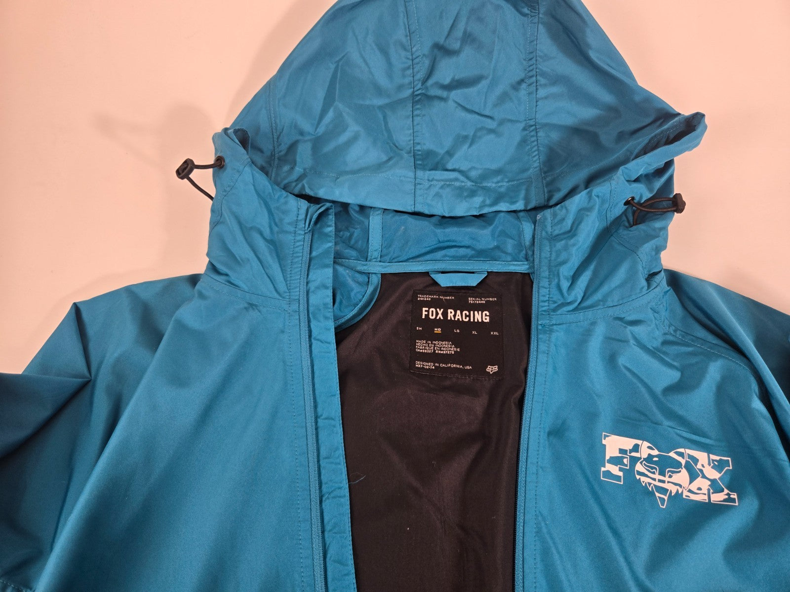 Fox Racing "Cienega" Hooded Windbreaker - sz M - Maui Blue and Black7
