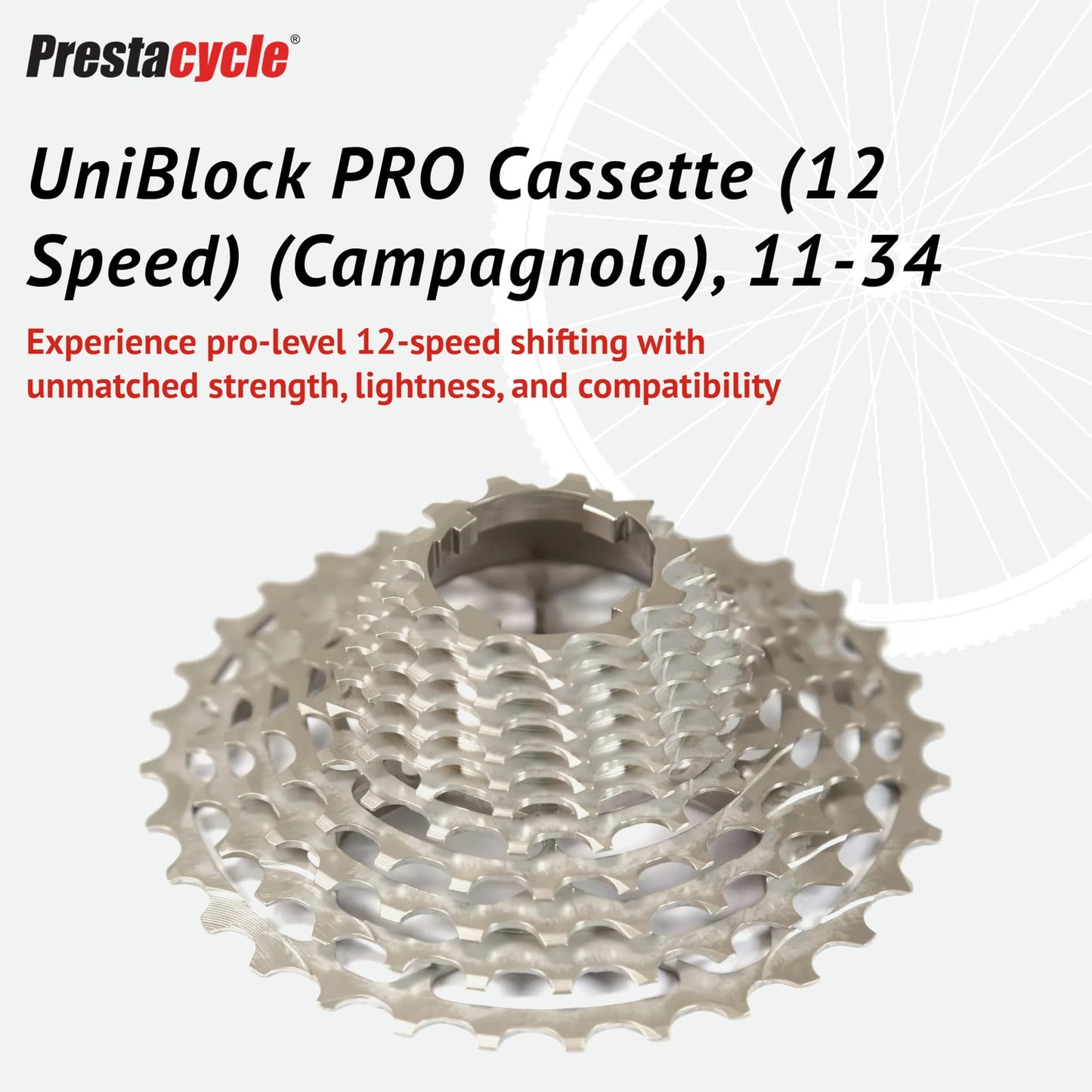 Prestacycle UniBlock PRO Cassette – 12-Speed for Campagnolo – 11-34,1