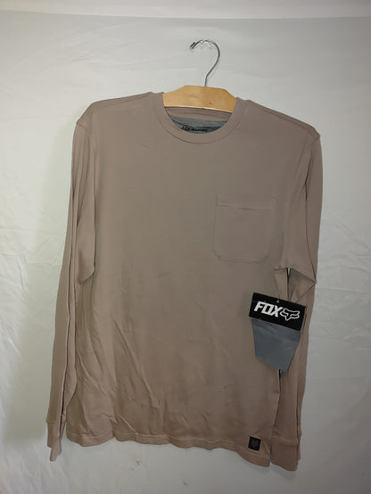 Fox Mens Level Up LS Front Pocket Tee Shirt Brown Medium0