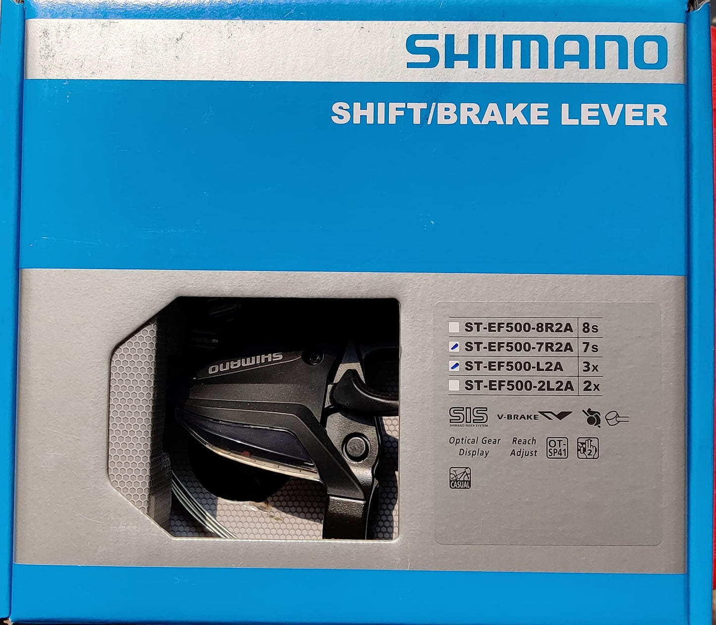 Shimano ST-EF500 3 x 7-Speed Brake/Shift Lever Set Black0