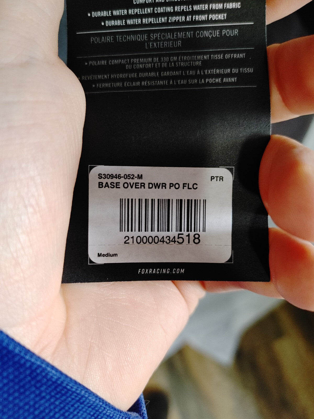 Fox Mens Baseover DWR Fleece Hoodie Brown Medium2