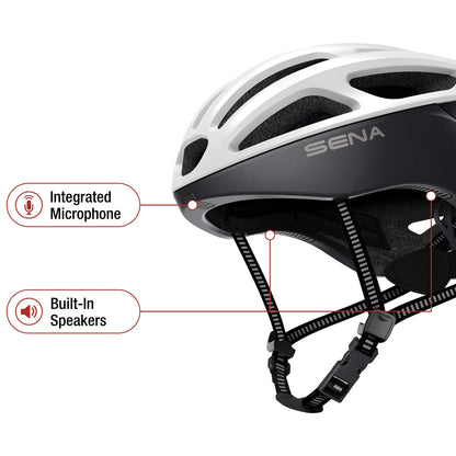Sena R1 EVO Smart Cycling Helmet (Matte White, Small)1