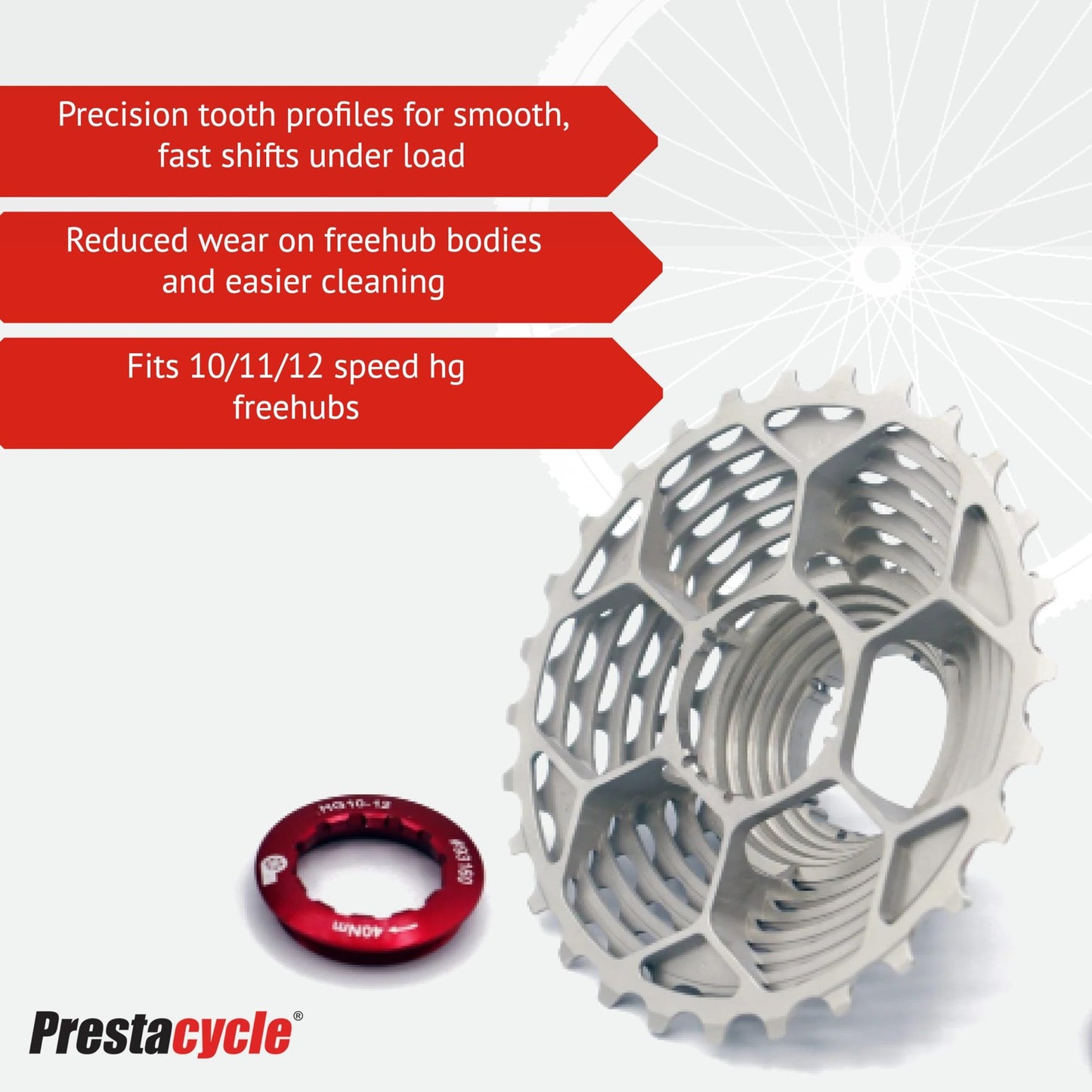 Prestacycle UniBlock PRO Cassette 12 Speed 11-34, – Shimano HG11 / HG122