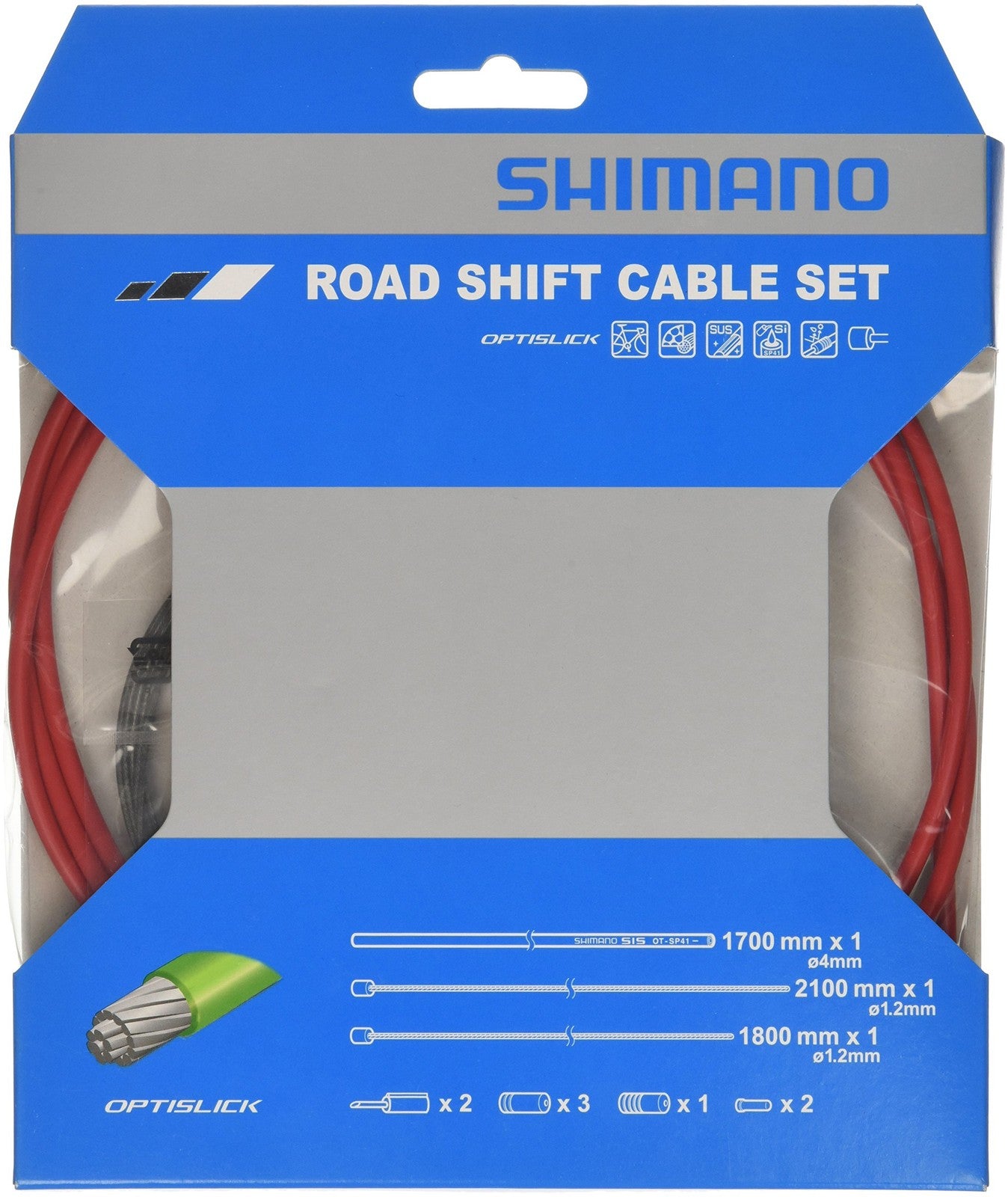 Shimano Opticlick Gear Cable Set Road Red 2016 Shift Cable/Cover0