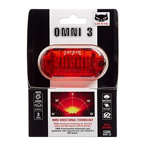 CATEYE Omni 3 Bike Safety Light – IPX4 Waterproof 3 LED Safety Light with 360°5