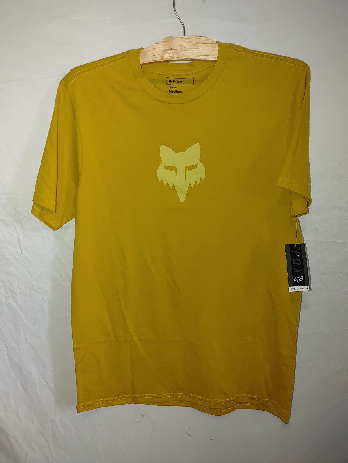 Fox Mens Foxhead SS Premium Tee Shirt Yellow Medium0