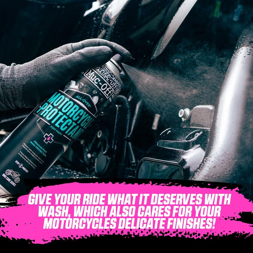 Muc-Off Motorcycle Waterless Wash & Protectant Kit - Motorcycle Cleaning Kit,5