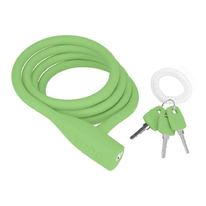 KNOG Party Coil Cable Key Lock, Lime Green, 10mm x 1.35m0