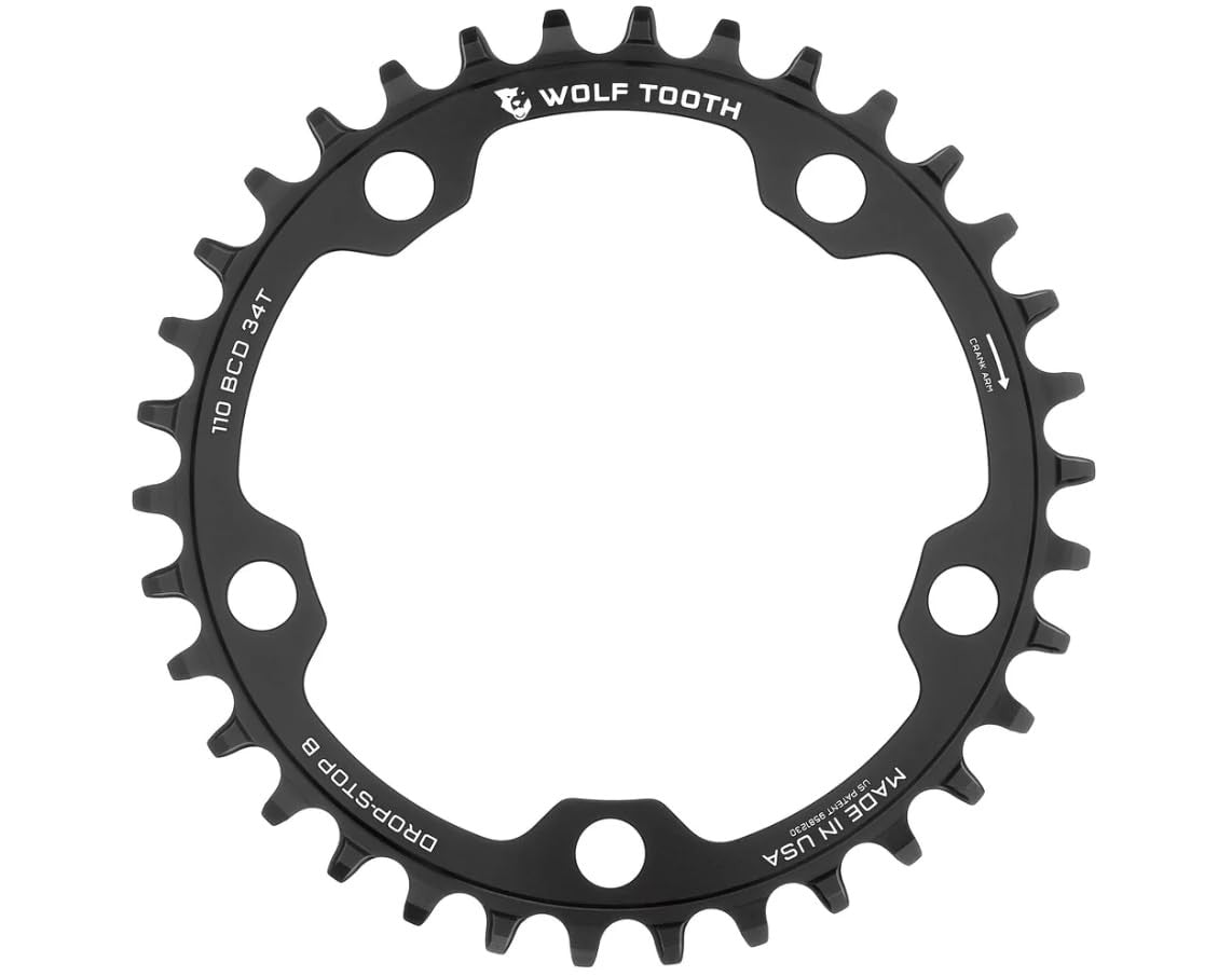 Wolf Tooth 110 BCD Gravel/CX/Mtn Bike Chainrings (34 Tooth, Drop-Stop B, MTB)0