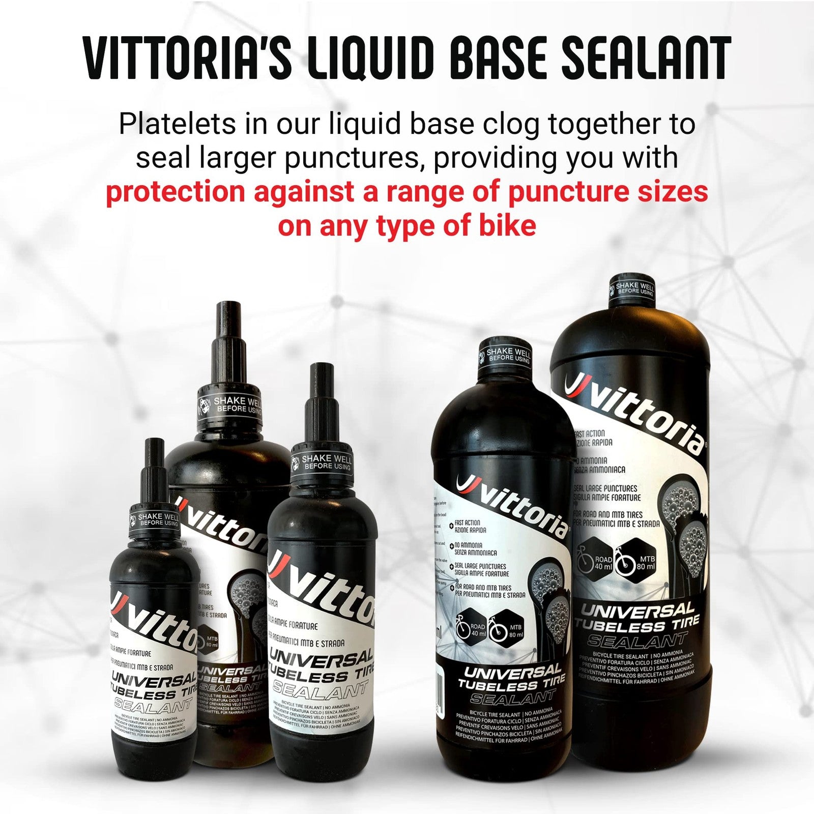 Vittoria Universal Tubeless Tire Sealant - Tubeless Bike Tire Sealant - Ammonia5