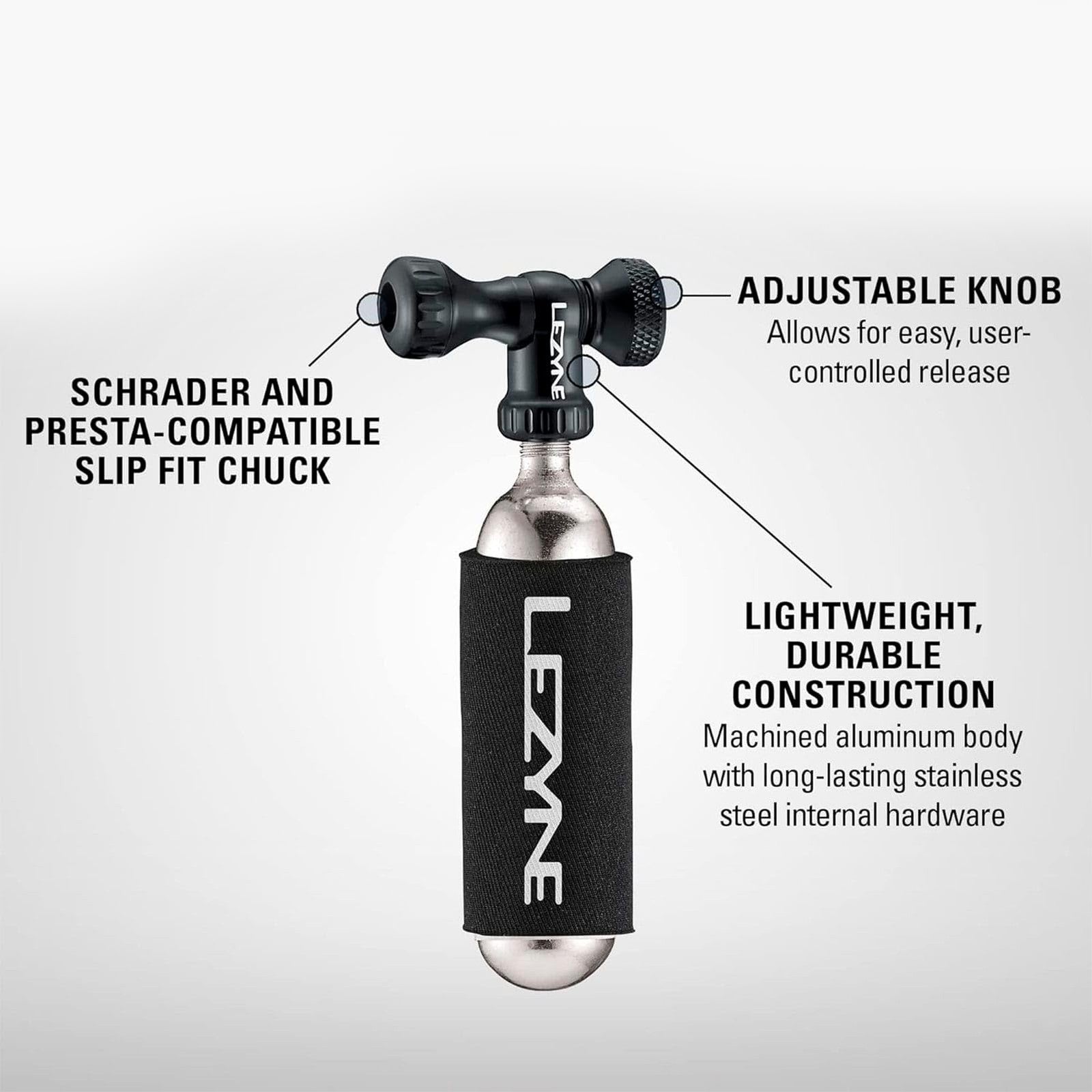 LEZYNE Control Drive CO2 Bike Tire Inflator - Presta & Schrader Compatible6