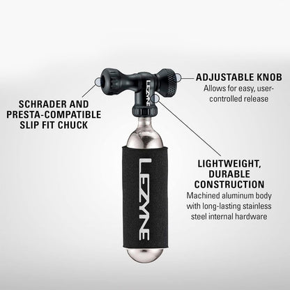LEZYNE Control Drive CO2 Bike Tire Inflator - Presta & Schrader Compatible6