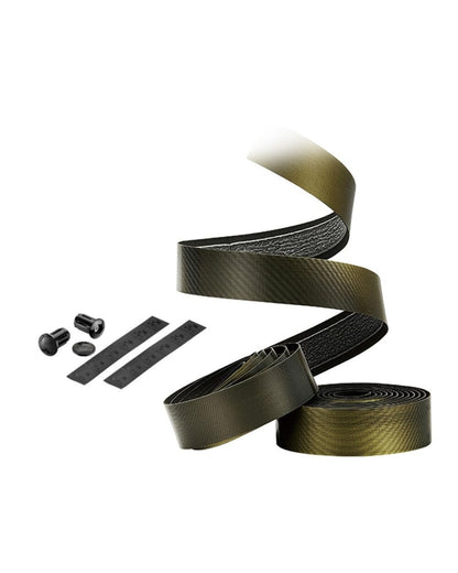 Ciclovation Halo Touch Handlebar Tape, Gold Mine with Black Plugs - 3620.266136