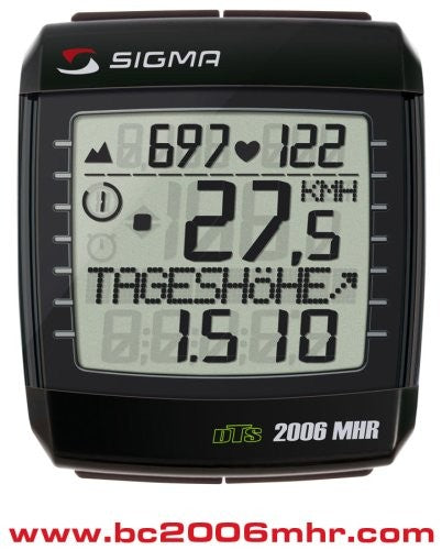SIGMA BC2006MHR DTS Wireless Bicycle Speedometer with Heart Rate Monitor and1
