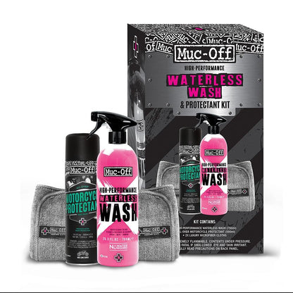 Muc-Off Motorcycle Waterless Wash & Protectant Kit - Motorcycle Cleaning Kit,0